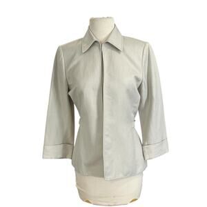 Isabella De Marco Women’s Linen Rayon Blend Cream Blazer Jacket Size 4
